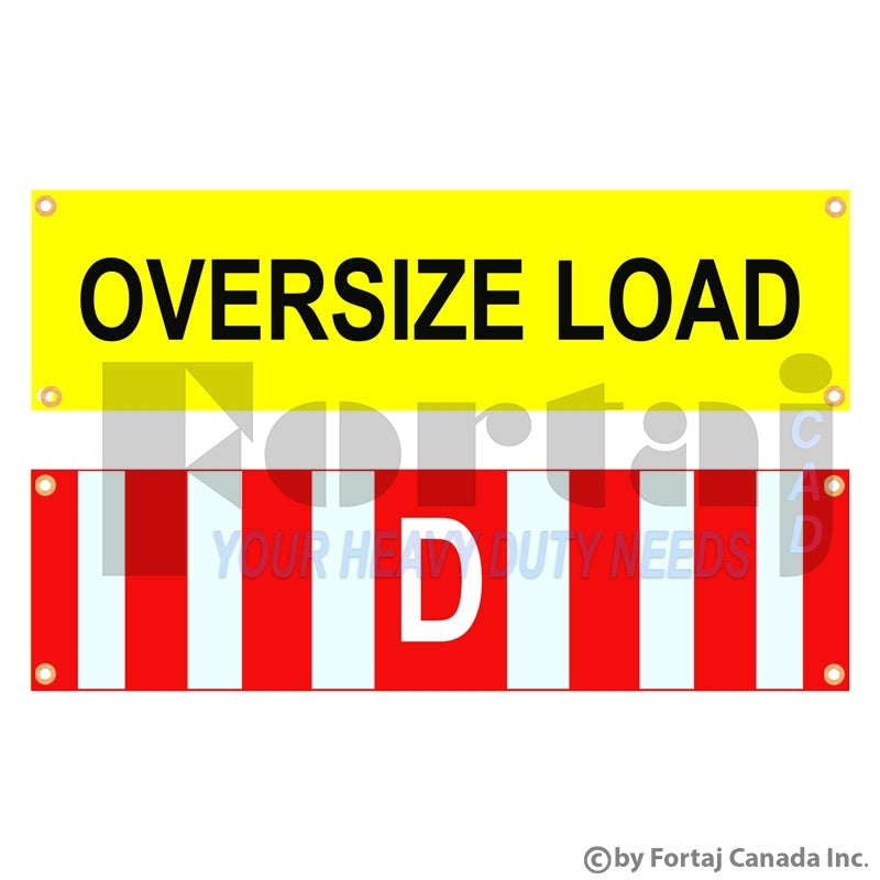 Double Sides D and OVERSIZED LOAD Banner