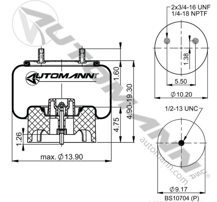Air Spring Rolling Lobe 1R13-159
