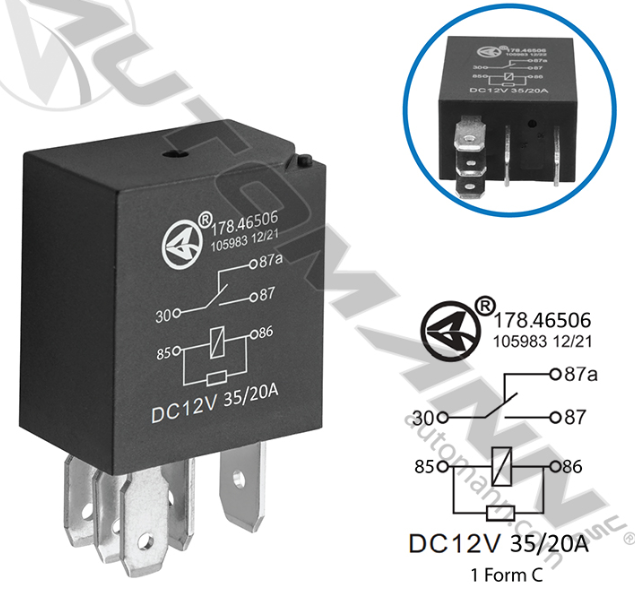 5 Pin Relay ISO Micro 12V 35/20A SPDT