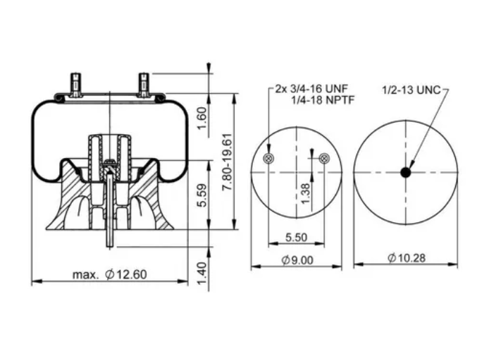 Air Spring Rolling Lobe, Trailer 1R12-668