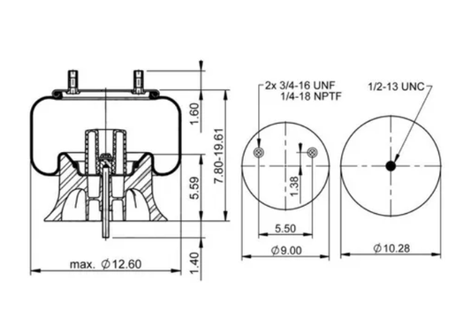 Air Spring Rolling Lobe, Trailer 1R12-668