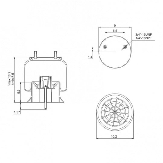 Air Spring Rolling Lobe Trailer