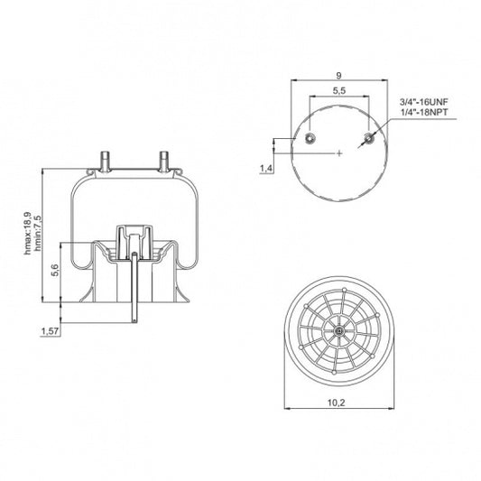 Air Spring Rolling Lobe Trailer